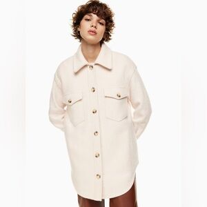 Aritzia Wilfred the Free Ganna Shirt Jacket in Heather Bone